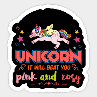 funny unicorn t-shirt or sweater- Sticker